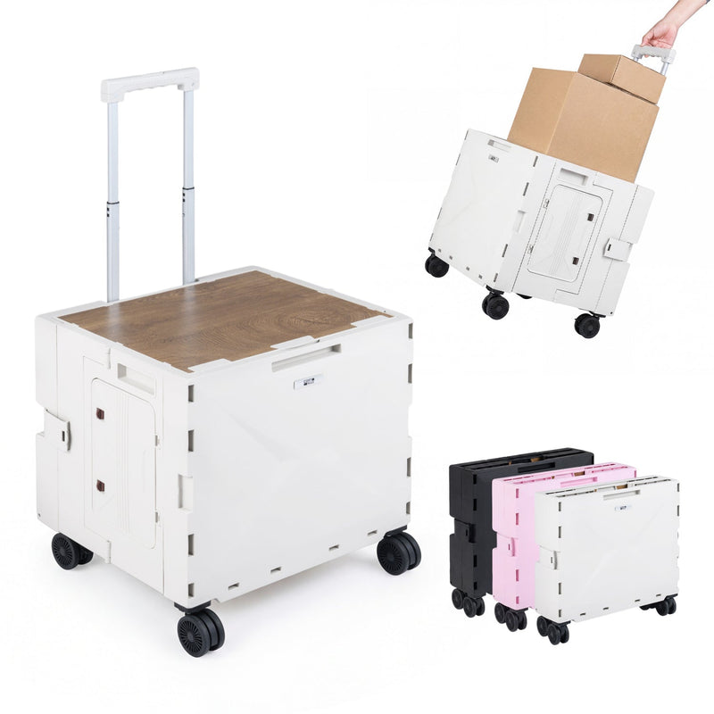 Load image into Gallery viewer, Foldable Utility Cart on 4 Rotate Wheels with Cup Holder
