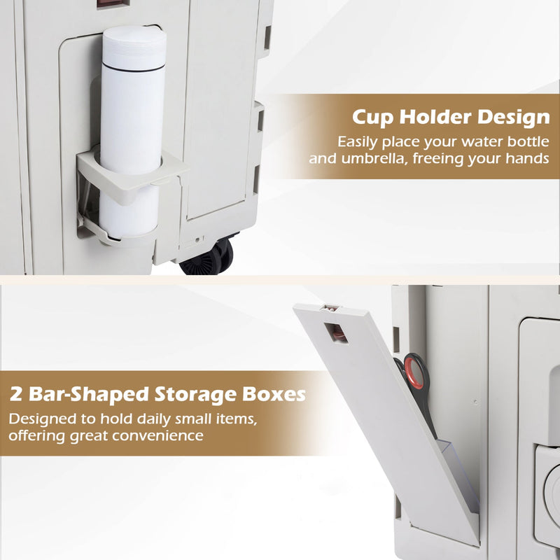 Load image into Gallery viewer, Foldable Utility Cart on 4 Rotate Wheels with Cup Holder
