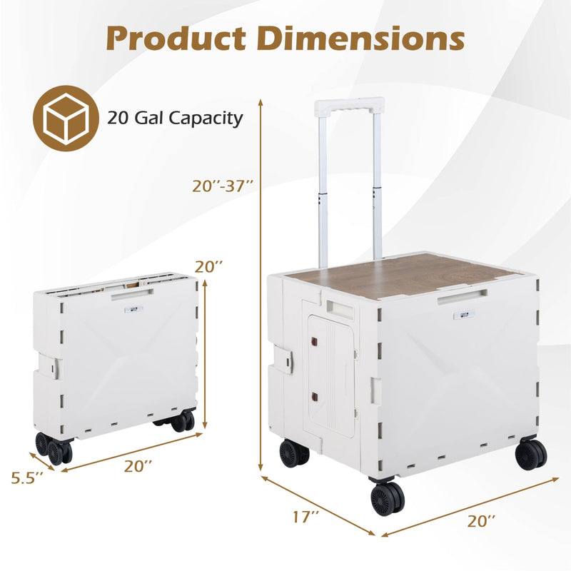 Load image into Gallery viewer, Foldable Utility Cart on 4 Rotate Wheels with Cup Holder
