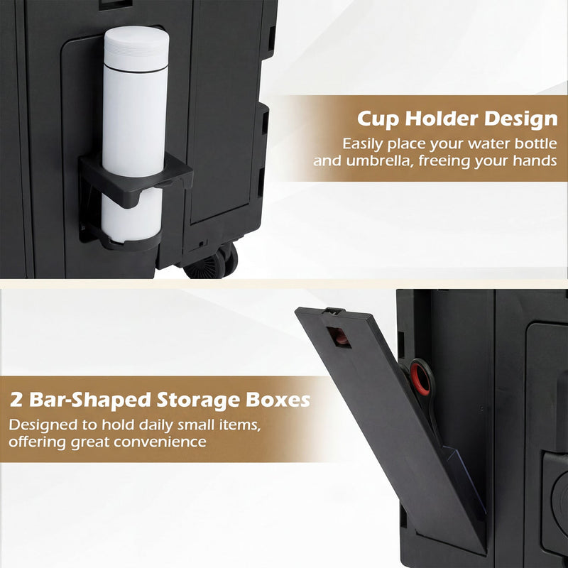 Load image into Gallery viewer, Foldable Utility Cart on 4 Rotate Wheels with Cup Holder
