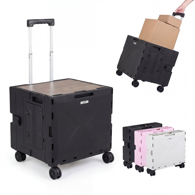 Load image into Gallery viewer, Foldable Utility Cart on 4 Rotate Wheels with Cup Holder
