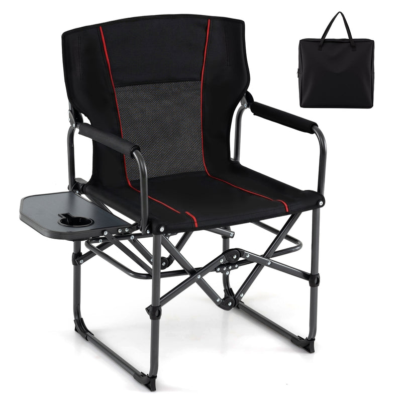 Load image into Gallery viewer, Folding Camping Chair with Side Table and Cup Holder with Carrying Bag
