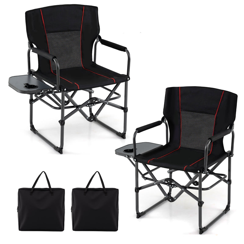 Load image into Gallery viewer, Folding Camping Chair with Side Table and Cup Holder with Carrying Bag
