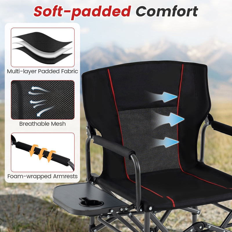 Load image into Gallery viewer, Folding Camping Chair with Side Table and Cup Holder with Carrying Bag
