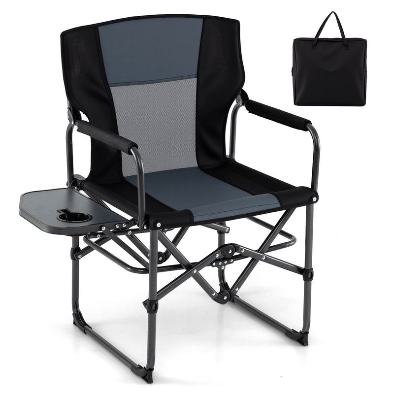 Load image into Gallery viewer, Folding Camping Chair with Side Table and Cup Holder with Carrying Bag
