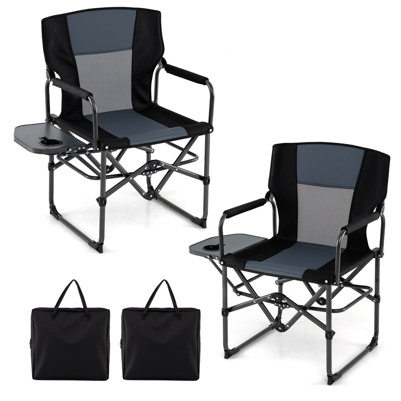 Load image into Gallery viewer, Folding Camping Chair with Side Table and Cup Holder with Carrying Bag

