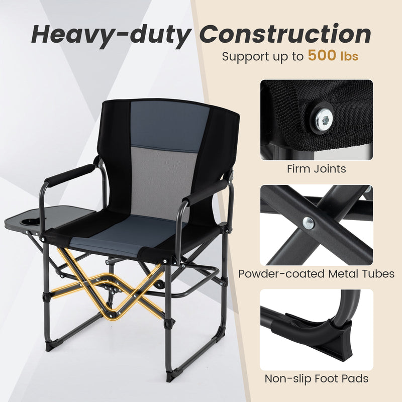 Load image into Gallery viewer, Folding Camping Chair with Side Table and Cup Holder with Carrying Bag
