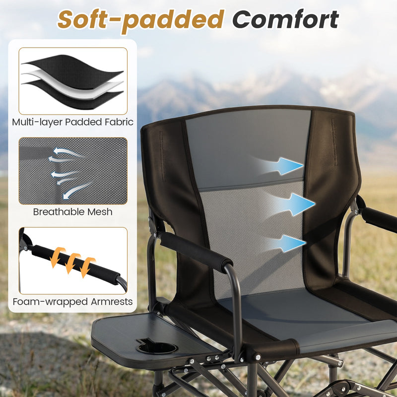 Load image into Gallery viewer, Folding Camping Chair with Side Table and Cup Holder with Carrying Bag
