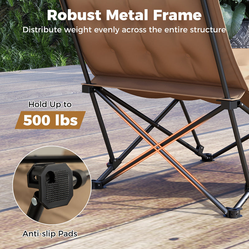 Load image into Gallery viewer, Folding Camping Chair for Adults with Adjustable Backrest and Carrying Bag-Khaki
