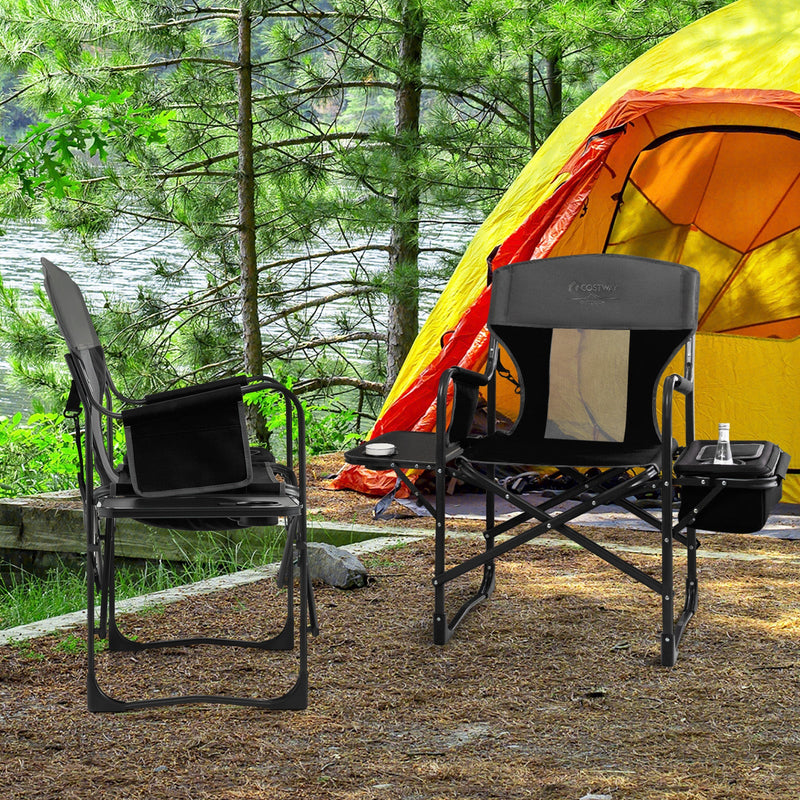 Load image into Gallery viewer, Folding Camping Directors Chair with Cooler Bag and Side Table

