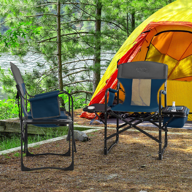 Load image into Gallery viewer, Folding Camping Directors Chair with Cooler Bag and Side Table
