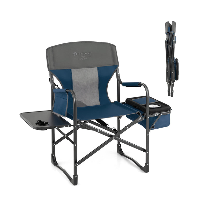 Load image into Gallery viewer, Folding Camping Directors Chair with Cooler Bag and Side Table
