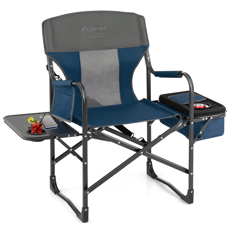 Load image into Gallery viewer, Folding Camping Directors Chair with Cooler Bag and Side Table
