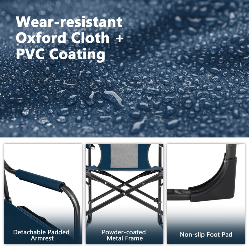 Load image into Gallery viewer, Folding Camping Directors Chair with Cooler Bag and Side Table
