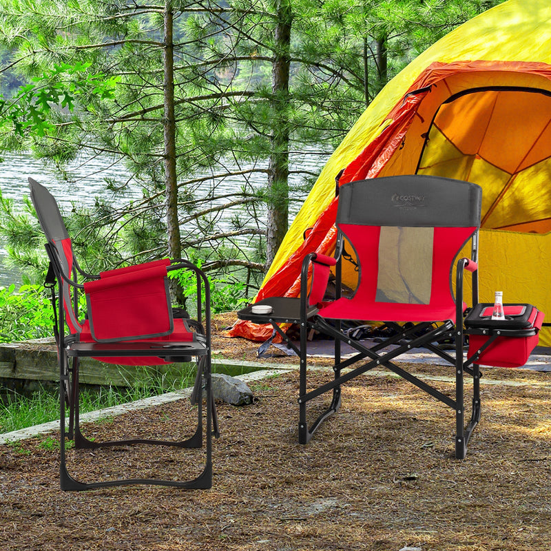 Load image into Gallery viewer, Folding Camping Directors Chair with Cooler Bag and Side Table
