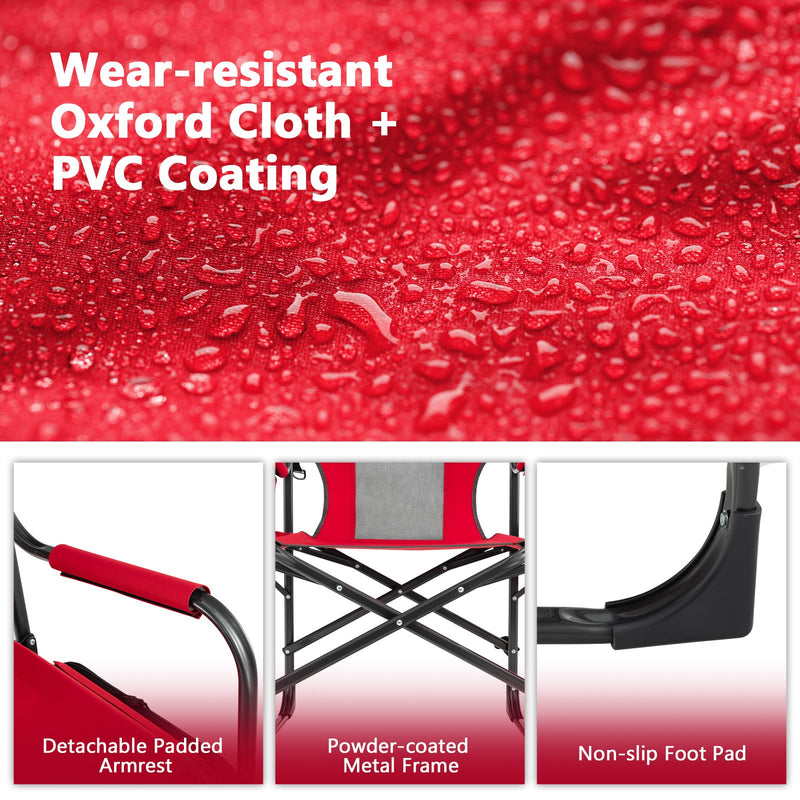Load image into Gallery viewer, Folding Camping Directors Chair with Cooler Bag and Side Table
