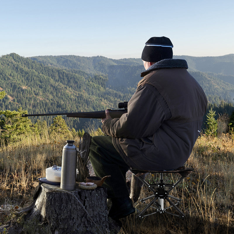 Load image into Gallery viewer, Folding Camping Stool 360° Swivel Hunting Chair with Anti-Sink Feet
