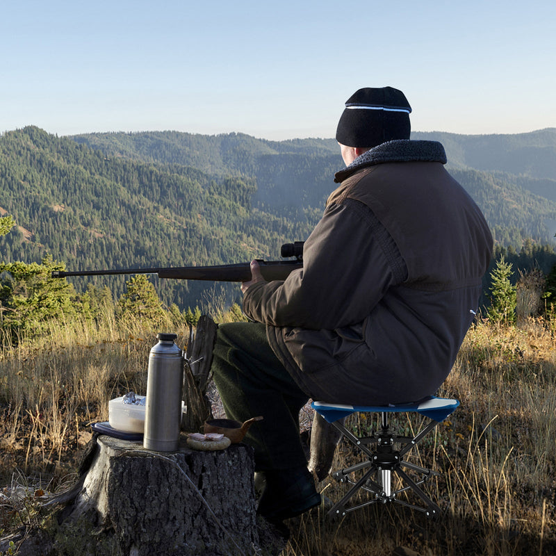 Load image into Gallery viewer, Folding Camping Stool 360° Swivel Hunting Chair with Anti-Sink Feet
