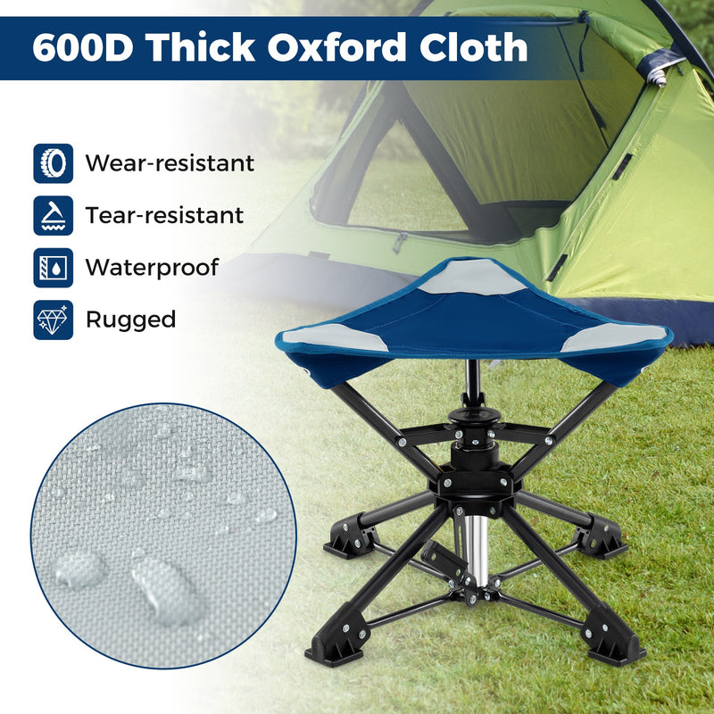 Load image into Gallery viewer, Folding Camping Stool 360° Swivel Hunting Chair with Anti-Sink Feet
