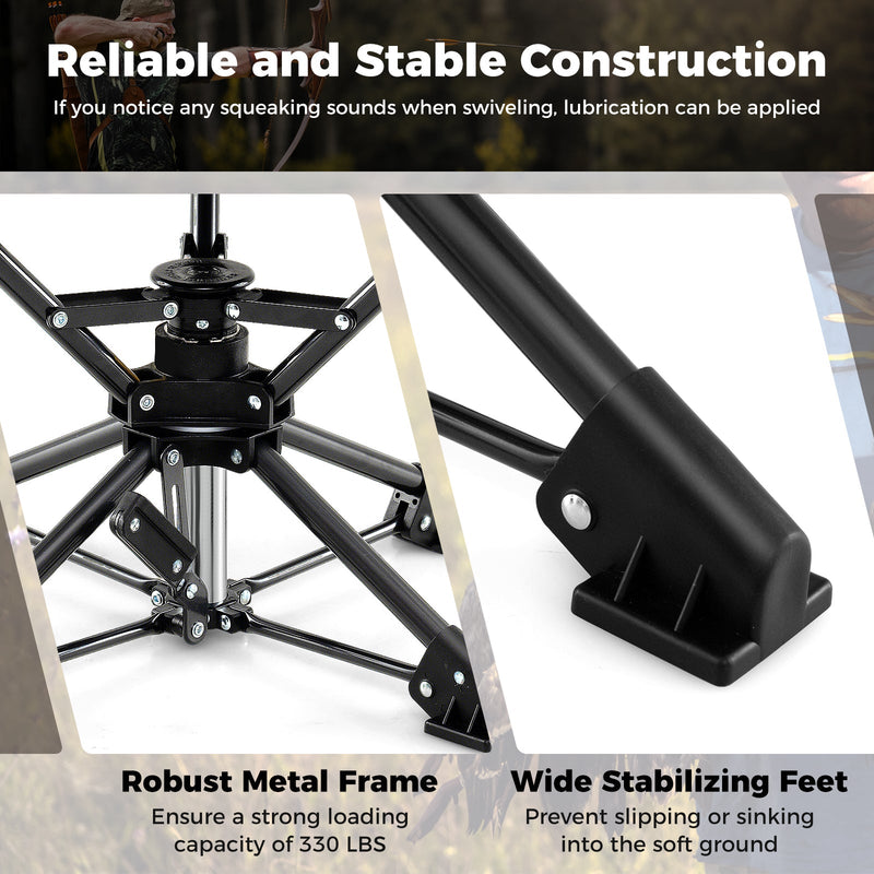 Load image into Gallery viewer, Folding Camping Stool 360° Swivel Hunting Chair with Anti-Sink Feet
