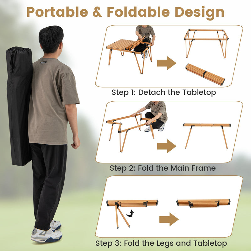 Load image into Gallery viewer, Folding Camping Table Picnic Table with Storage Bag and Waterproof Desktop

