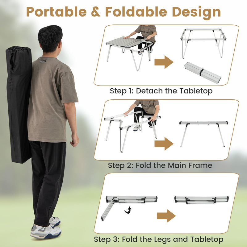 Load image into Gallery viewer, Folding Camping Table Picnic Table with Storage Bag and Waterproof Desktop
