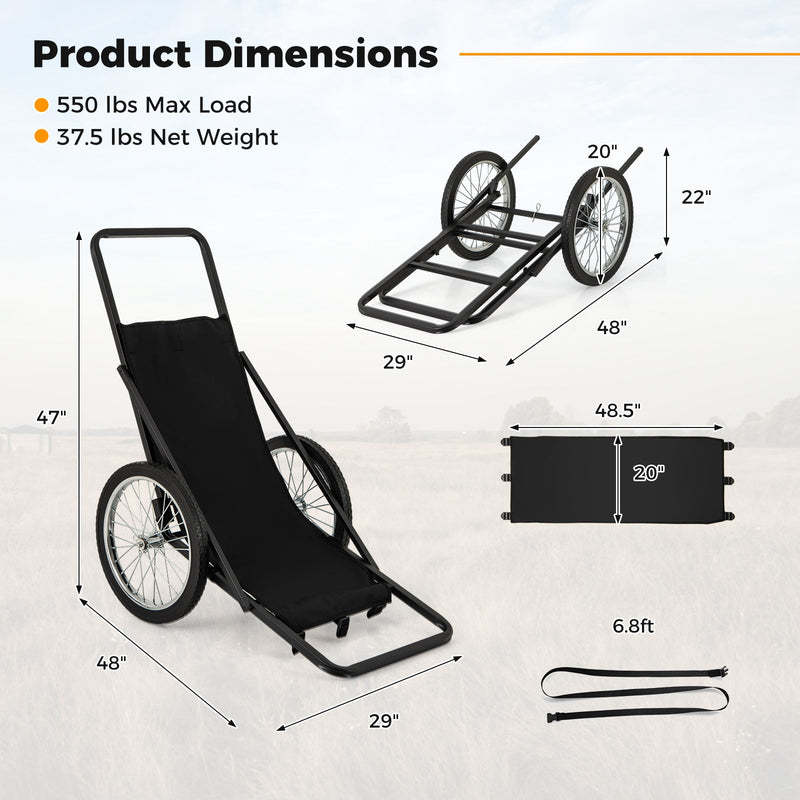 Load image into Gallery viewer, 550 LBS Folding Deer Game Cart with Polyester Liner for Hunting
