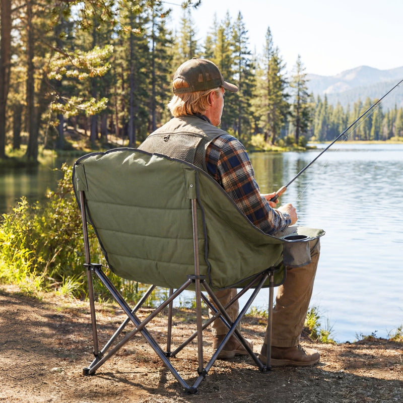 Load image into Gallery viewer, Folding Oversized Camping Chair with Side Pockets and Cup Holder
