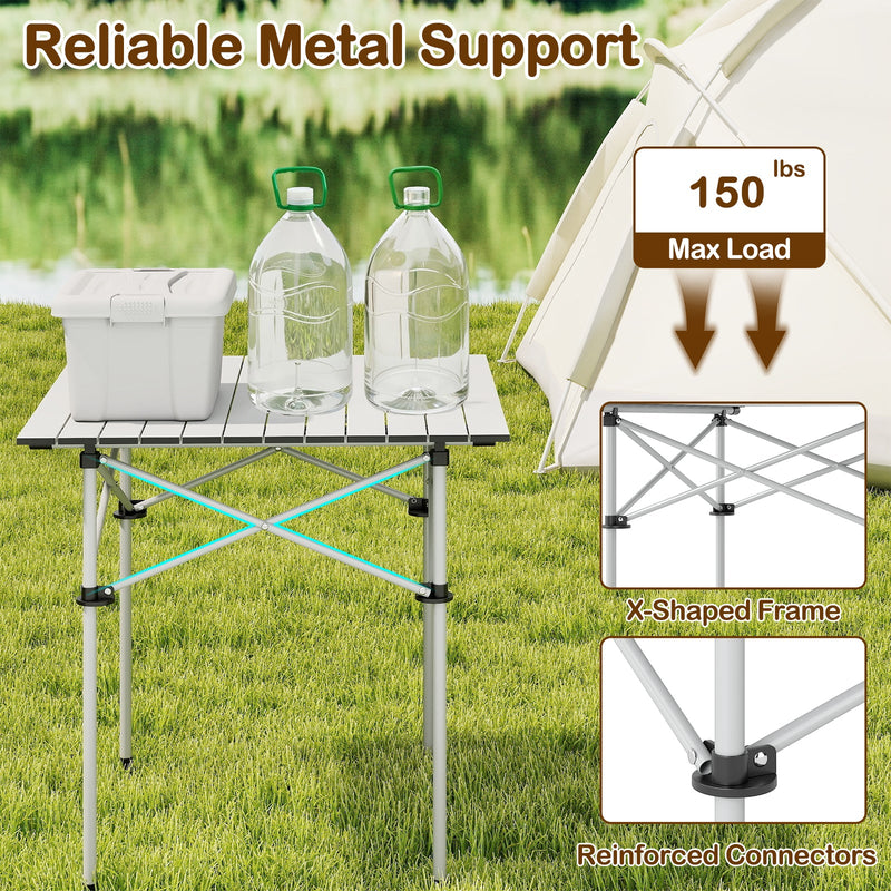Load image into Gallery viewer, Folding Roll-up Camping Table with Metal Legs
