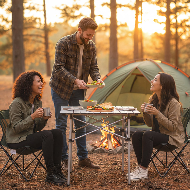 Load image into Gallery viewer, Folding Roll-up Camping Table with Metal Legs
