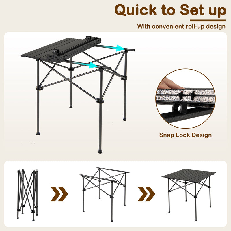 Load image into Gallery viewer, Folding Roll-up Camping Table with Metal Legs
