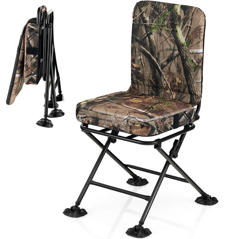 Load image into Gallery viewer, Swivel Folding Chair with Backrest and Padded Cushion

