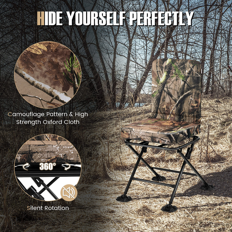 Load image into Gallery viewer, Swivel Folding Chair with Backrest and Padded Cushion
