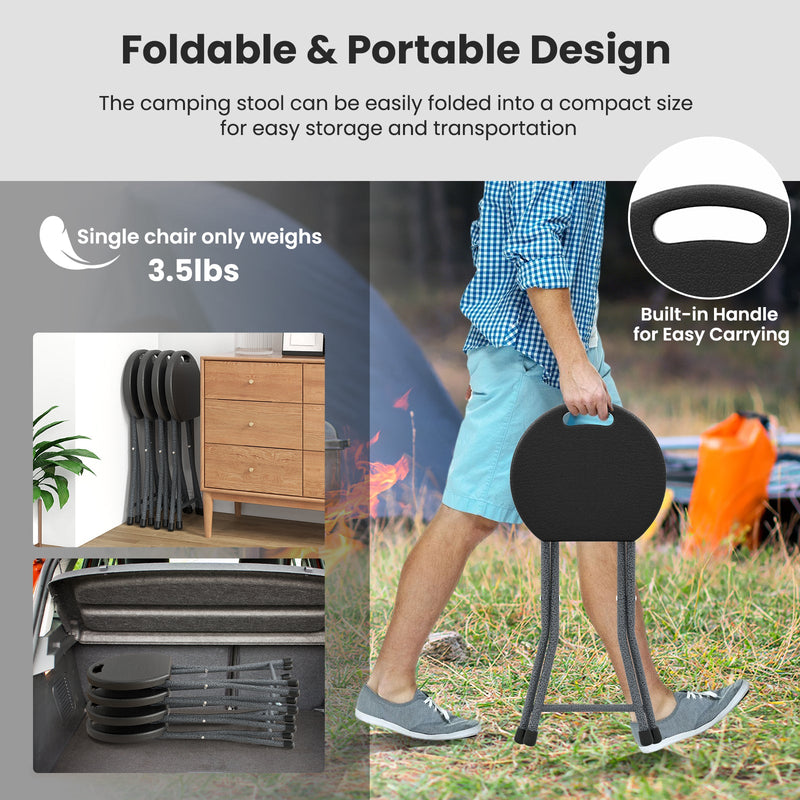Load image into Gallery viewer, Folding Stool with Built-in Handle for Adults
