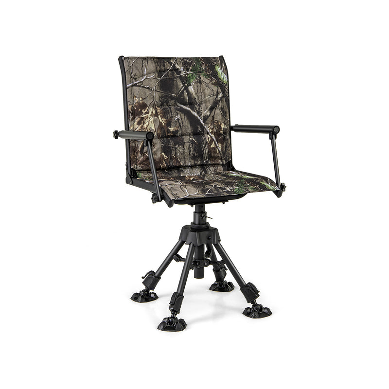Load image into Gallery viewer, Folding Swivel Patio Chair with 4 Adjustable Leg

