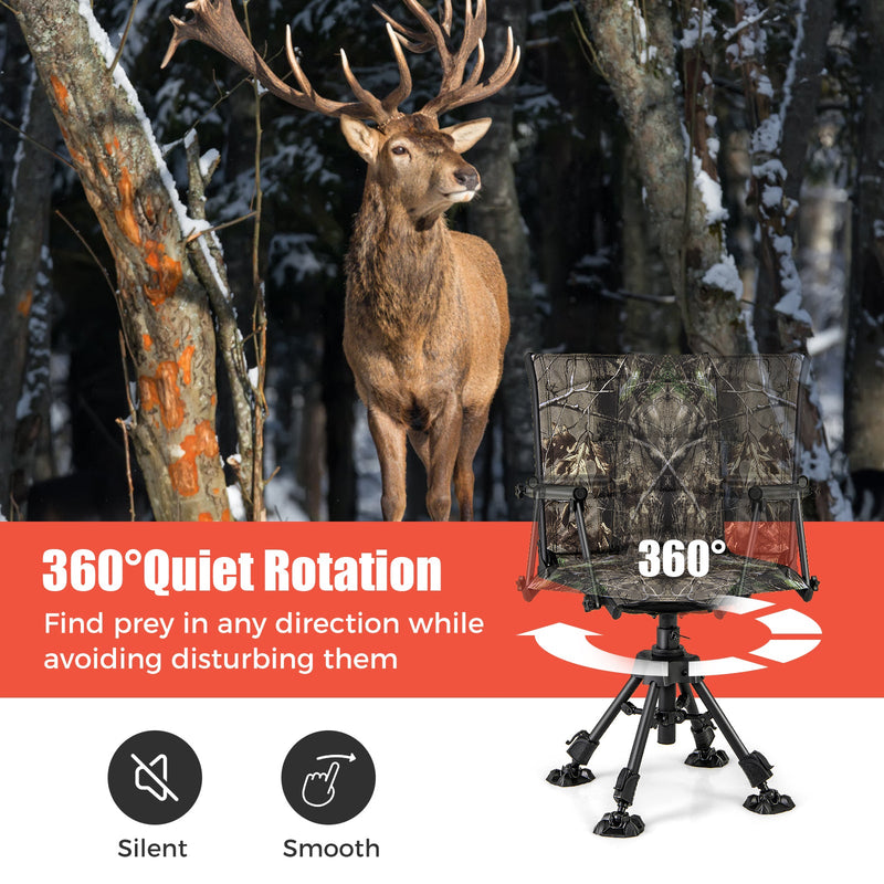 Load image into Gallery viewer, Folding Swivel Patio Chair with 4 Adjustable Leg
