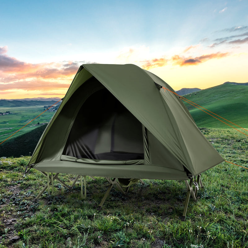 Load image into Gallery viewer, 2-Person Camping Cot Tent Foldable Off-Ground Camping Combo for Adults
