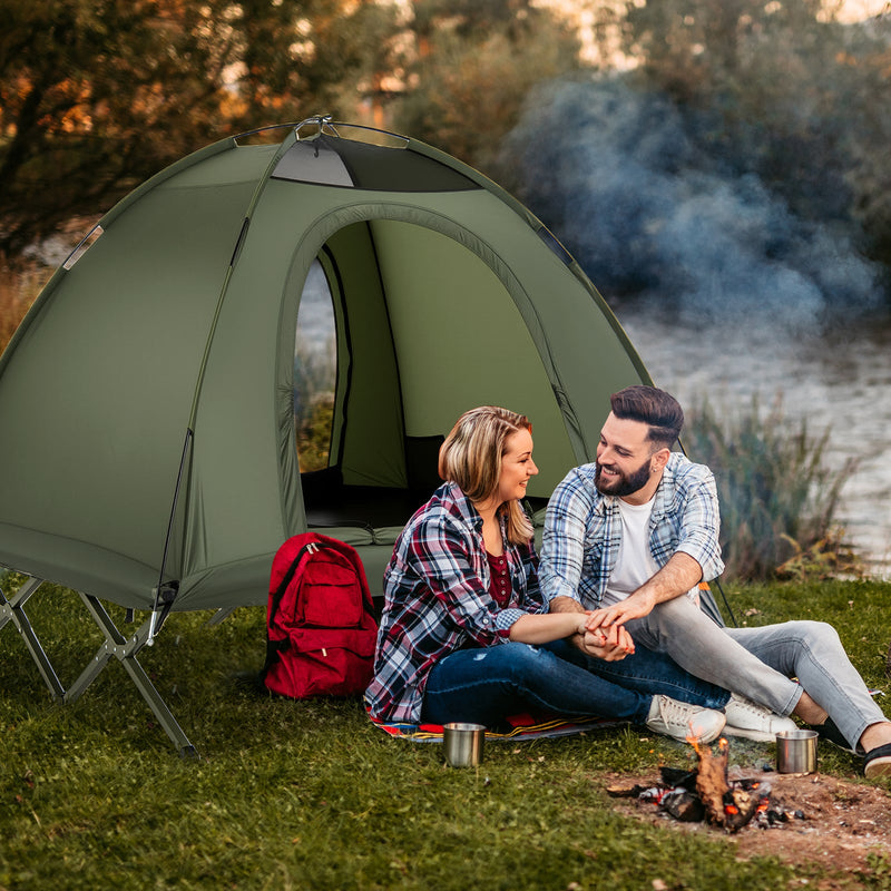 Load image into Gallery viewer, 2-Person Camping Cot Tent Foldable Off-Ground Camping Combo for Adults
