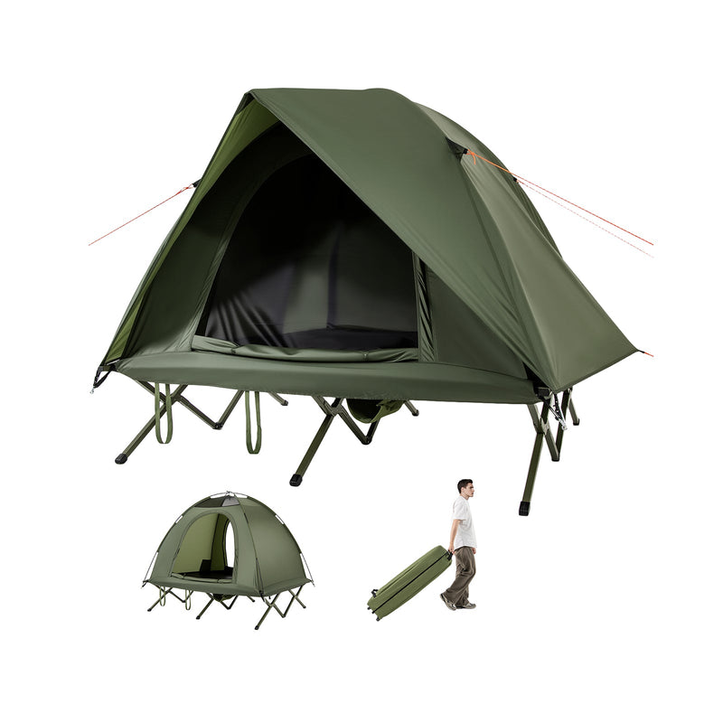 Load image into Gallery viewer, 2-Person Camping Cot Tent Foldable Off-Ground Camping Combo for Adults
