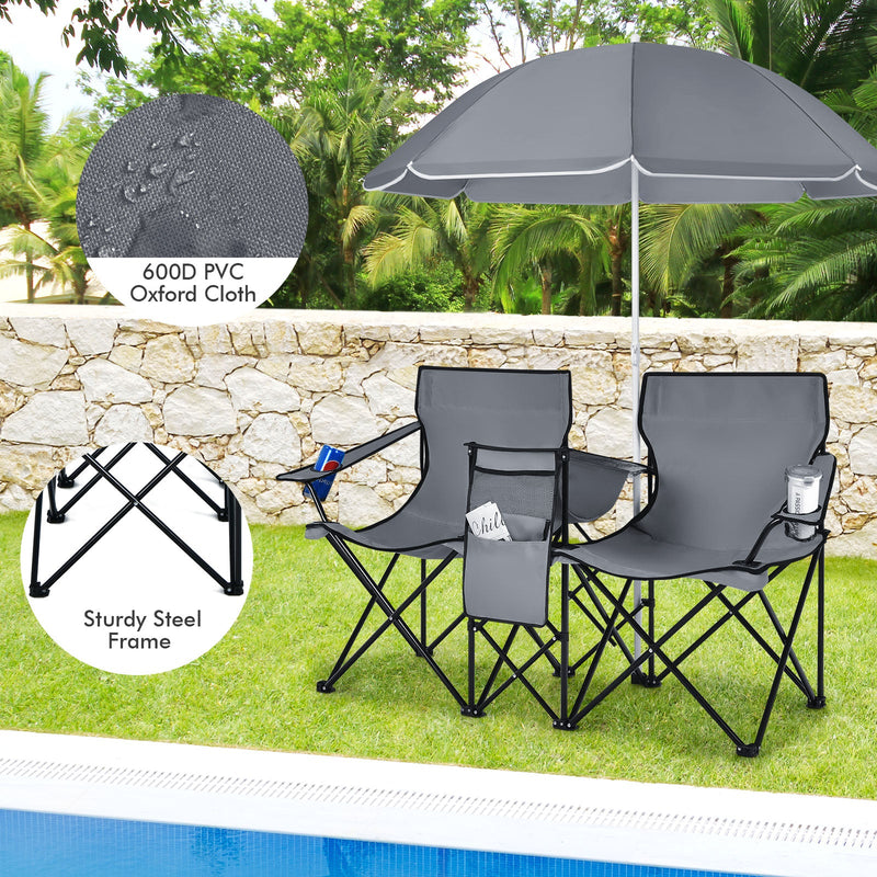 Load image into Gallery viewer, Portable Folding Picnic Double Chair
