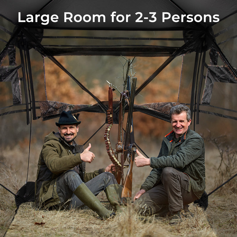 Load image into Gallery viewer, Hunting Blind 360 Degree One-Way See-Through Ground Blind for 2-3 Person
