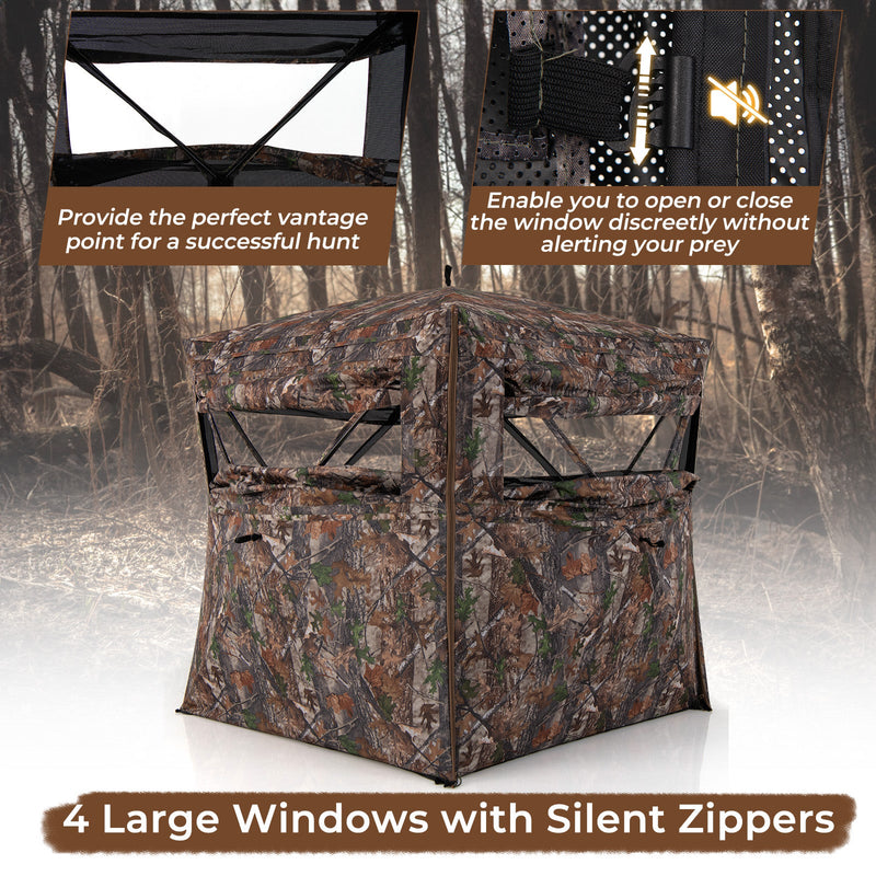 Load image into Gallery viewer, Hunting Blind 360 Degree One-Way See-Through Ground Blind for 2-3 Person
