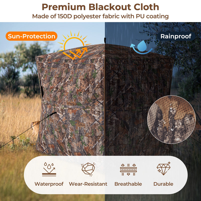 Load image into Gallery viewer, Hunting Blind 360 Degree One-Way See-Through Ground Blind for 2-3 Person
