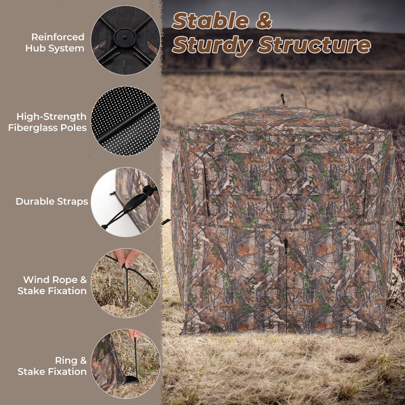 Load image into Gallery viewer, Hunting Blind 360 Degree One-Way See-Through Ground Blind for 2-3 Person
