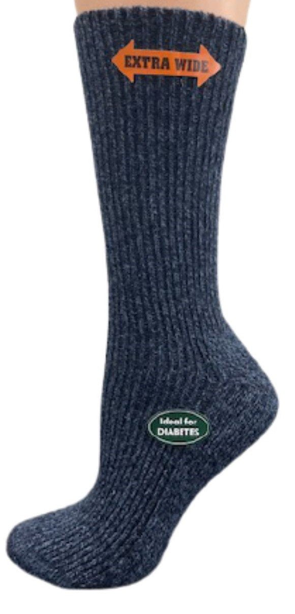 Load image into Gallery viewer, Regenerated Wool Diabetic Outdoor Hiking Extra Wide Calf Women Socks
