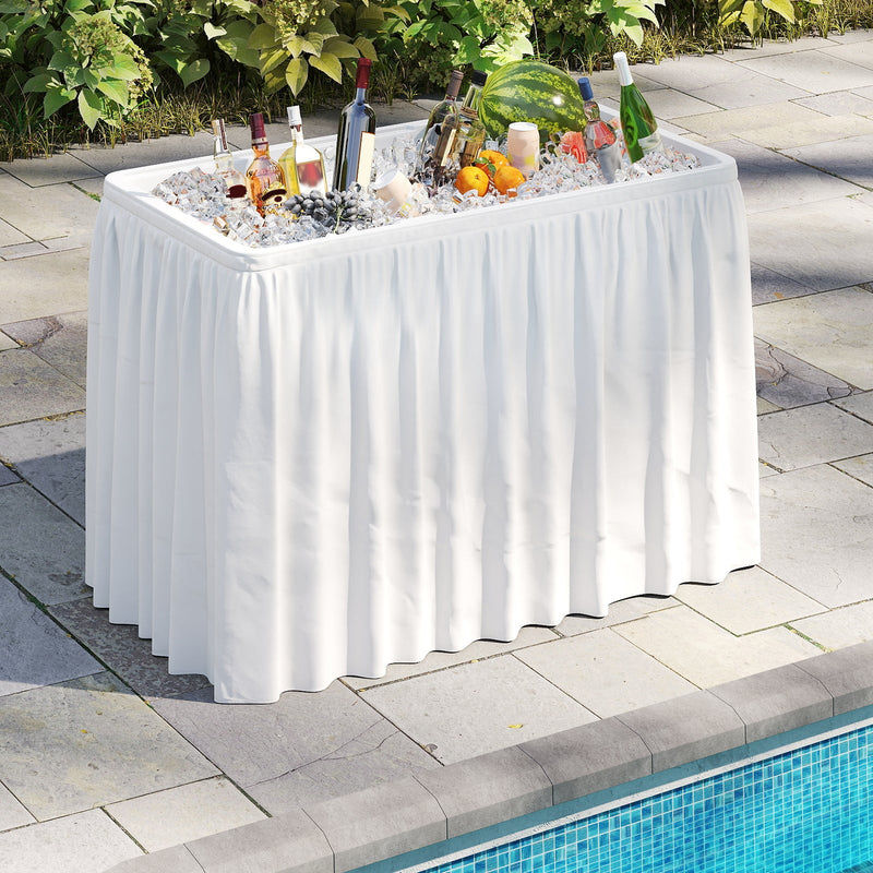 Load image into Gallery viewer, 4 Foot Ice Cooler Folding Table Portable Ice Bin Table with Large Sink-White
