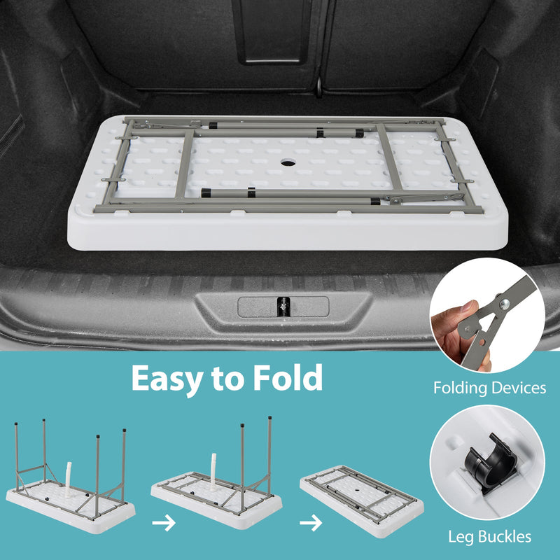 Load image into Gallery viewer, 4 Foot Ice Cooler Folding Table Portable Ice Bin Table with Large Sink-White

