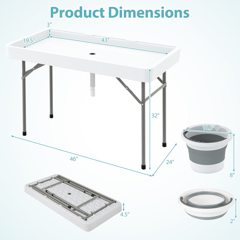 Load image into Gallery viewer, 4 Foot Ice Cooler Folding Table Portable Ice Bin Table with Large Sink-White
