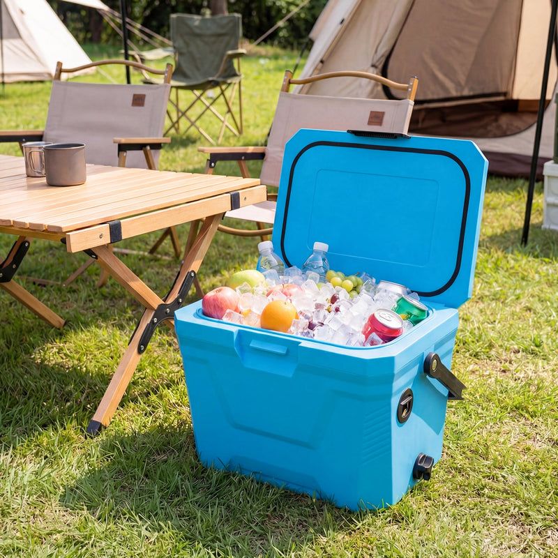 Load image into Gallery viewer, Insulated Portable Cooler Hard Shell Ice Chest with 2 Cup Holders
