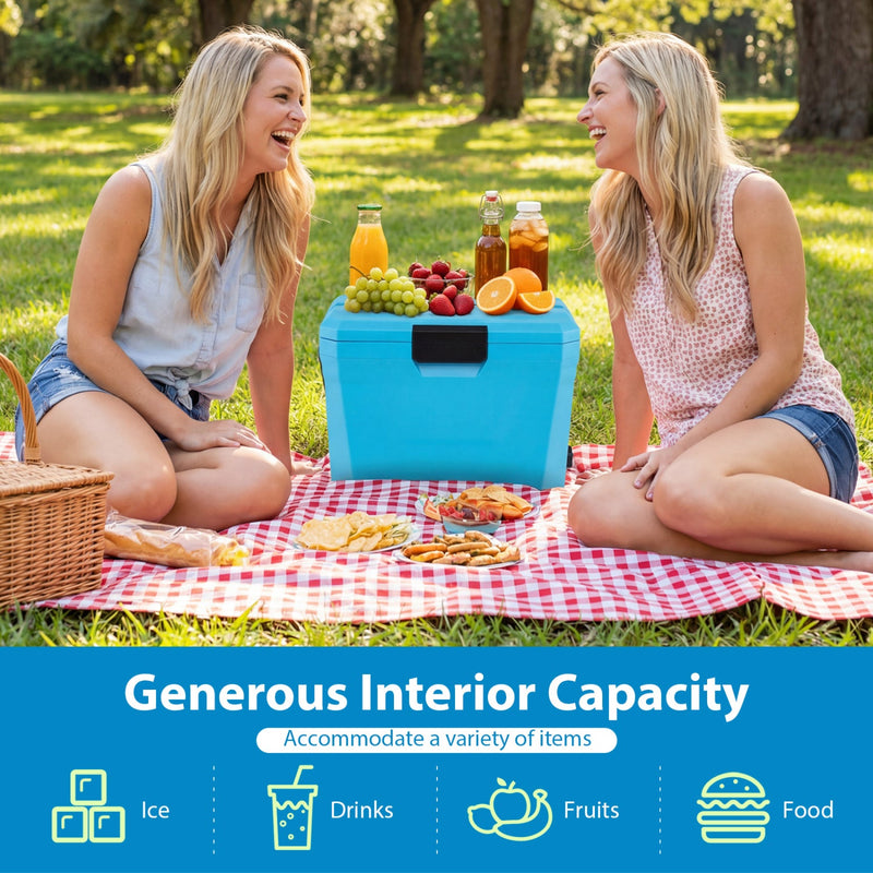 Load image into Gallery viewer, Insulated Portable Cooler Hard Shell Ice Chest with 2 Cup Holders
